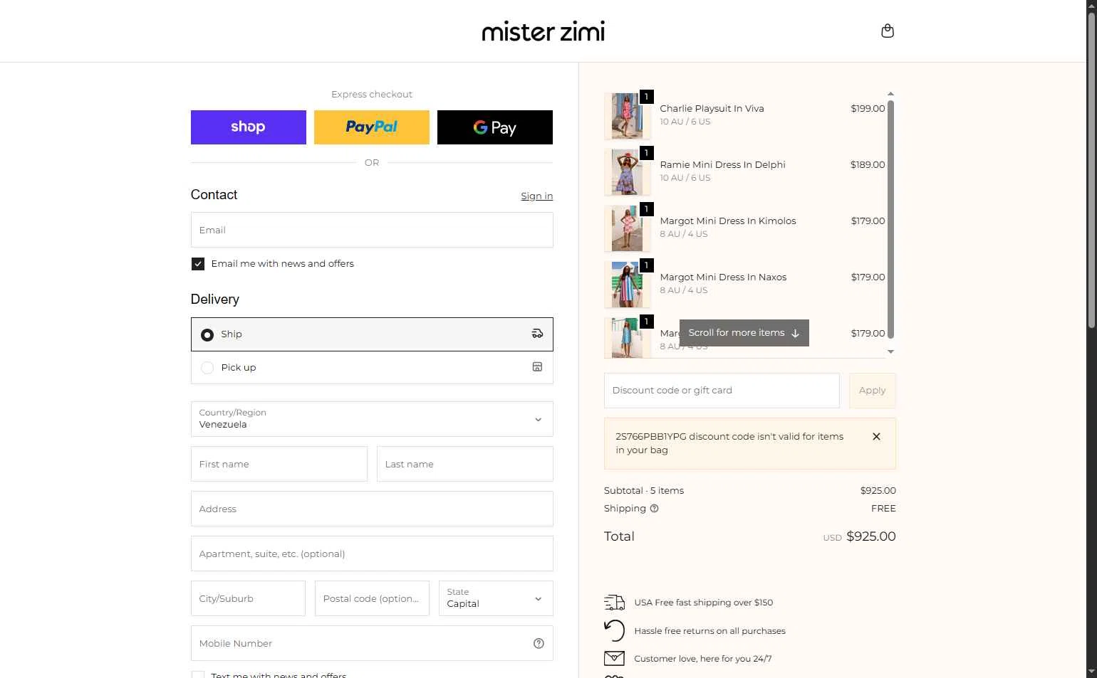 Mister Zimi checkout page showing Mister Zimi promo code box | Screenshot taken by SimplyCodes community member on Feb 8, 2026