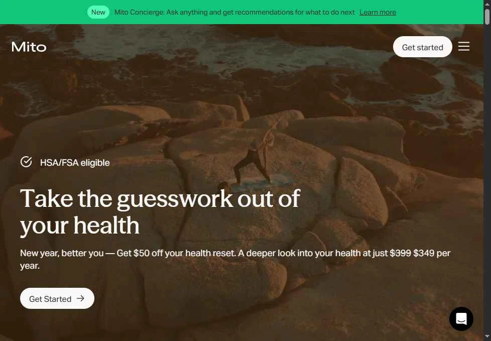 Mito Health checkout page showing Mito Health promo code box | Screenshot taken by SimplyCodes community member on Jan 20, 2026