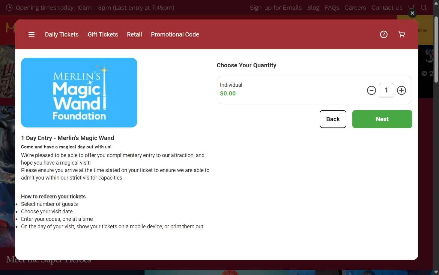 Madame Tussauds Las Vegas checkout page showing Madame Tussauds Las Vegas promo code box | Screenshot taken by SimplyCodes community member on Feb 8, 2026