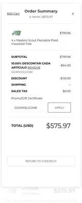 GGMWELCOME coupon verification screenshot