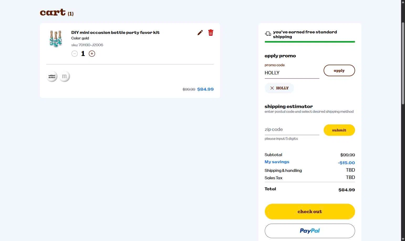 M&M's checkout page showing M&M's promo code box | Screenshot taken by SimplyCodes community member on Dec 11, 2025
