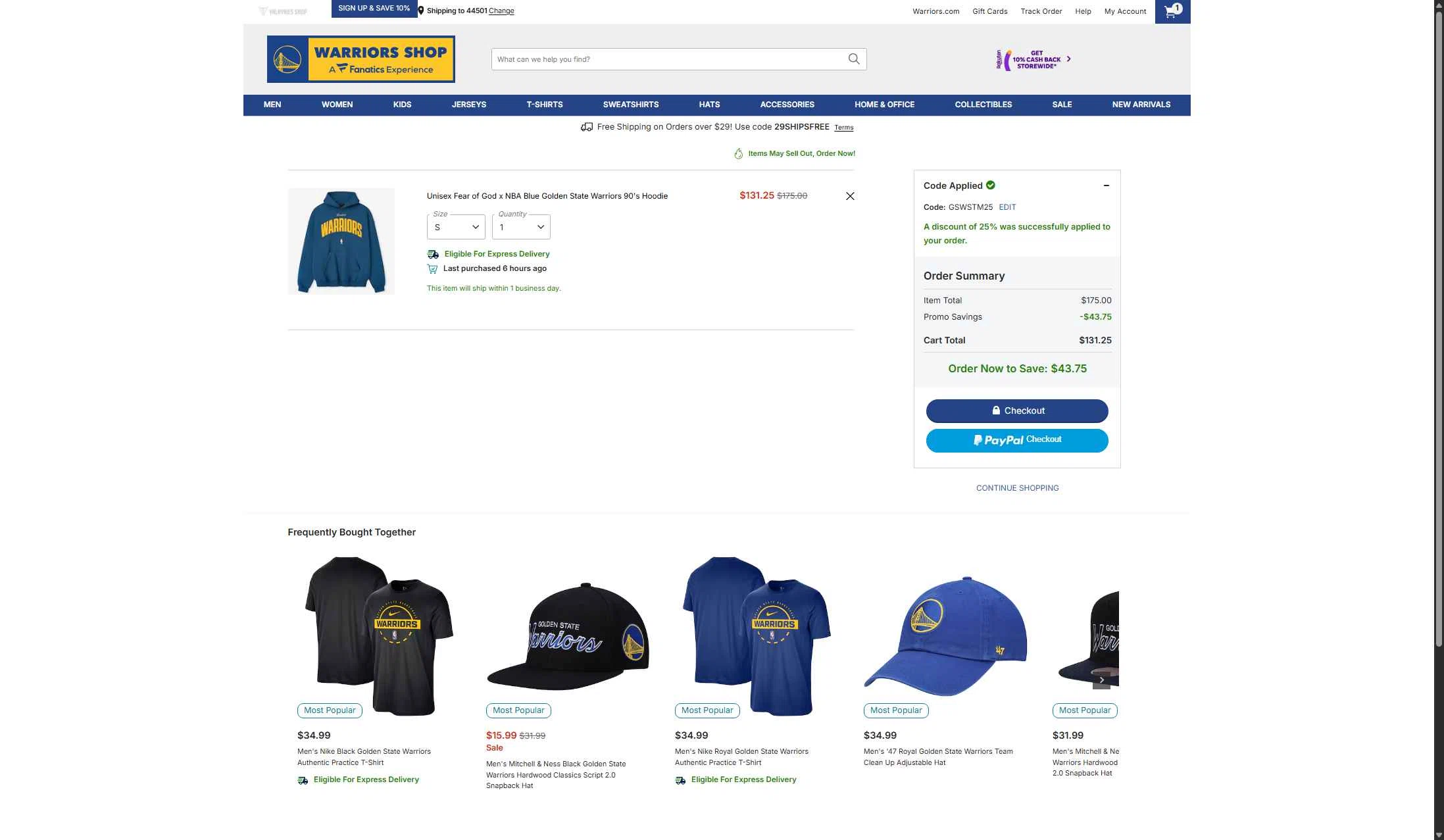 Minnesota Timberwolves checkout page showing Minnesota Timberwolves promo code box | Screenshot taken by SimplyCodes community member on Jan 15, 2026