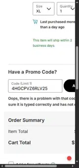 4HGCPVZ6RLV25 coupon verification screenshot