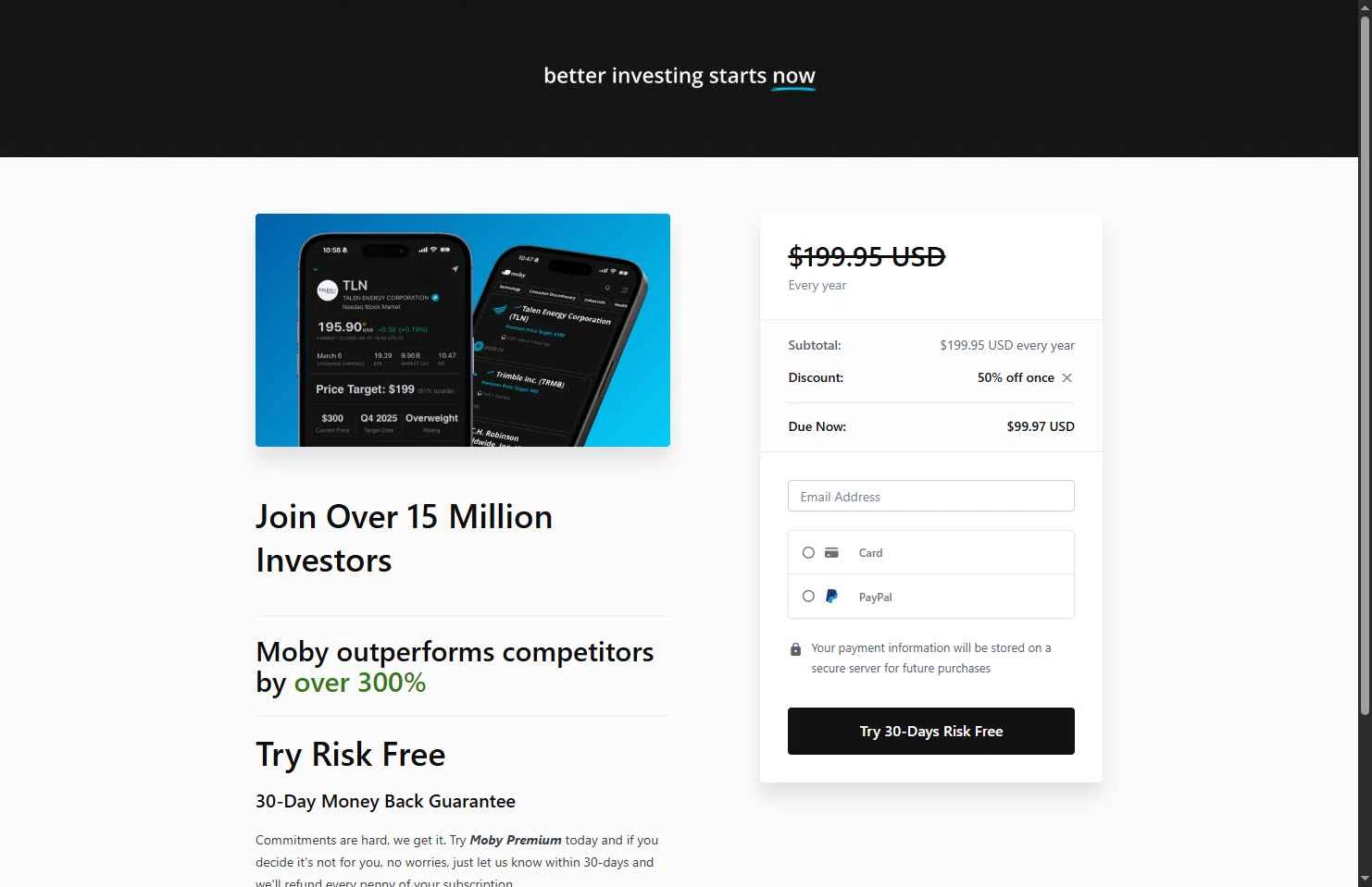Moby.co checkout page showing Moby.co promo code box | Screenshot taken by SimplyCodes community member on Oct 31, 2025
