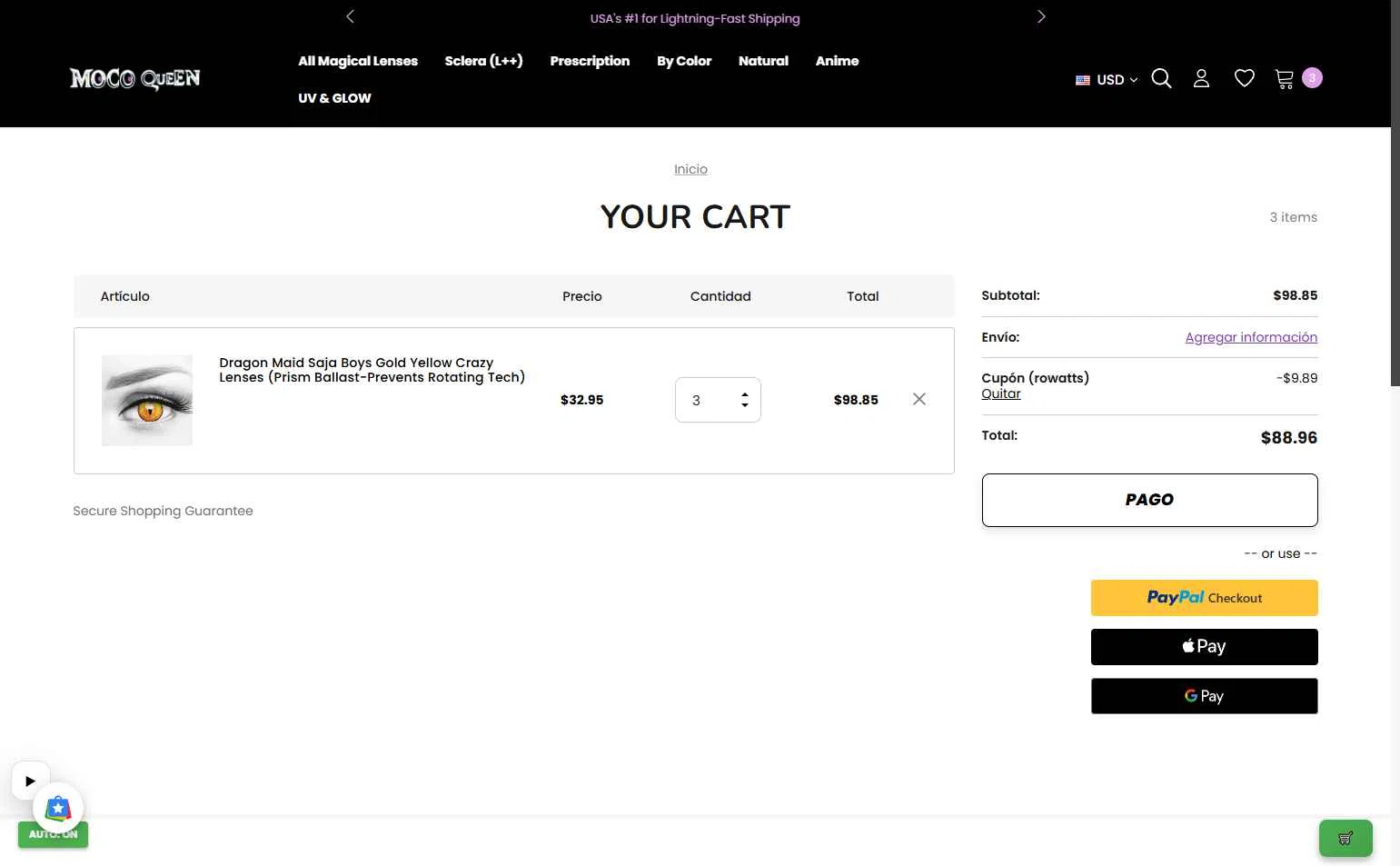 Moco Queen checkout page showing Moco Queen discount code box | Screenshot taken by SimplyCodes community member on Feb 5, 2026