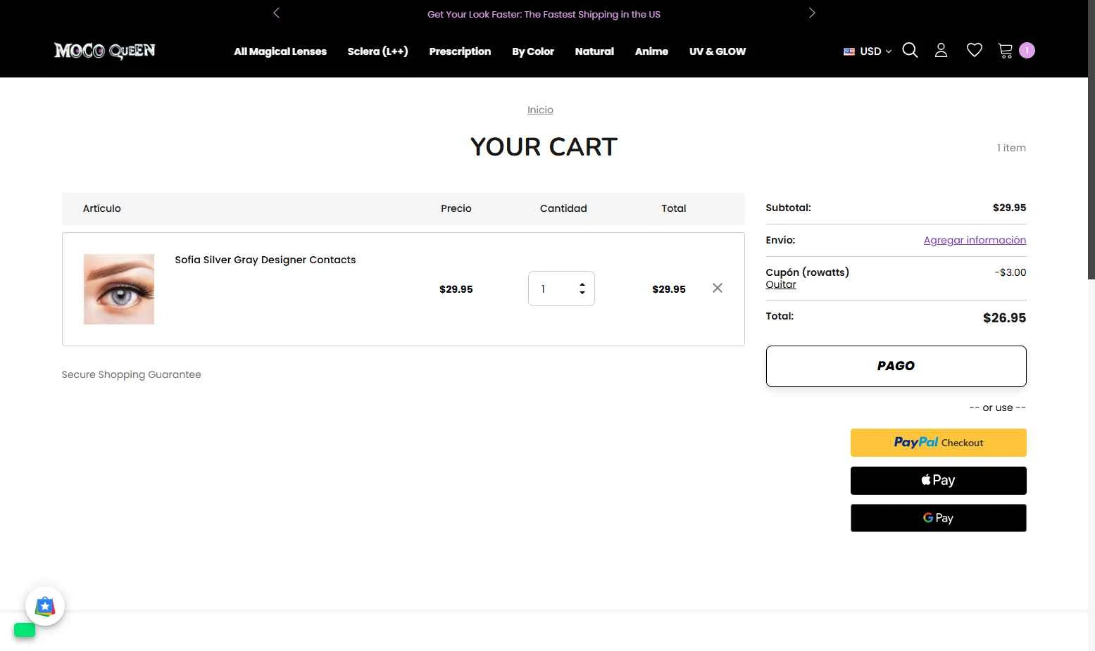 Moco Queen checkout page showing Moco Queen discount code box | Screenshot taken by SimplyCodes community member on Jan 7, 2026