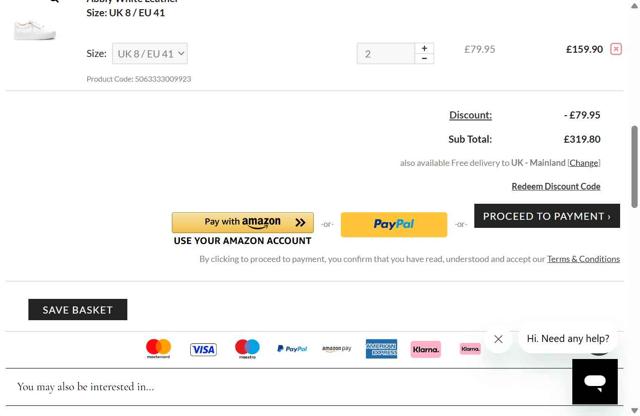 Moda in Pelle checkout page showing Moda in Pelle discount code box | Screenshot taken by SimplyCodes community member on Aug 27, 2025