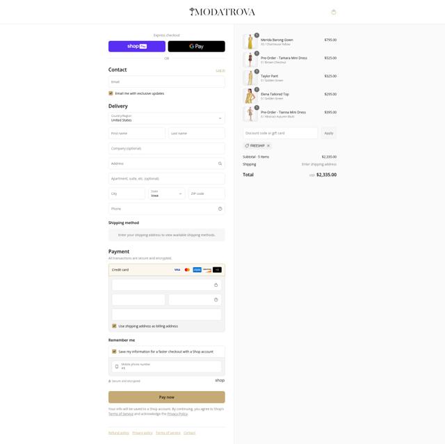 Modatrova checkout page showing Modatrova discount code box | Screenshot taken by SimplyCodes community member on Aug 27, 2025