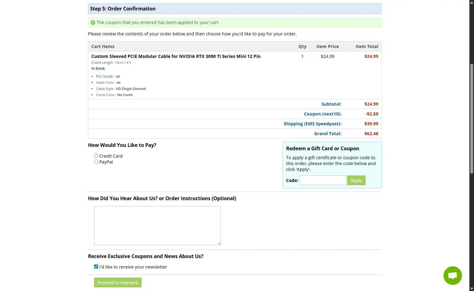 modDIY checkout page showing modDIY coupon code box | Screenshot taken by SimplyCodes community member on Sep 19, 2025