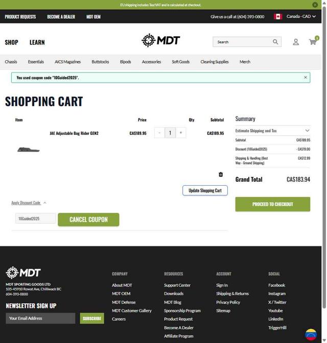 Modular Driven Technologies checkout page showing Modular Driven Technologies promo code box | Screenshot taken by SimplyCodes community member on Aug 15, 2025