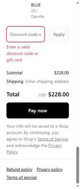 Modern American coupon verification screenshot