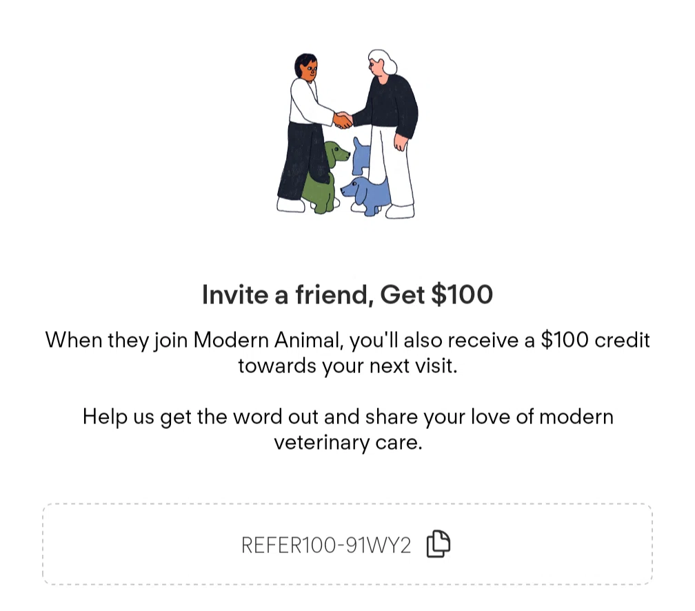 Modern Animal promo code screenshot showing code REFER100-91WY2 applied at Modern Animal checkout page. Uploaded by SimplyCodes community member Simply_Coded on Dec 28, 2025