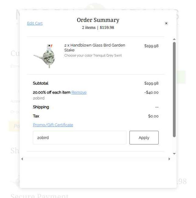 Modern Artisans checkout page showing Modern Artisans coupon code box | Screenshot taken by SimplyCodes community member on Aug 1, 2025