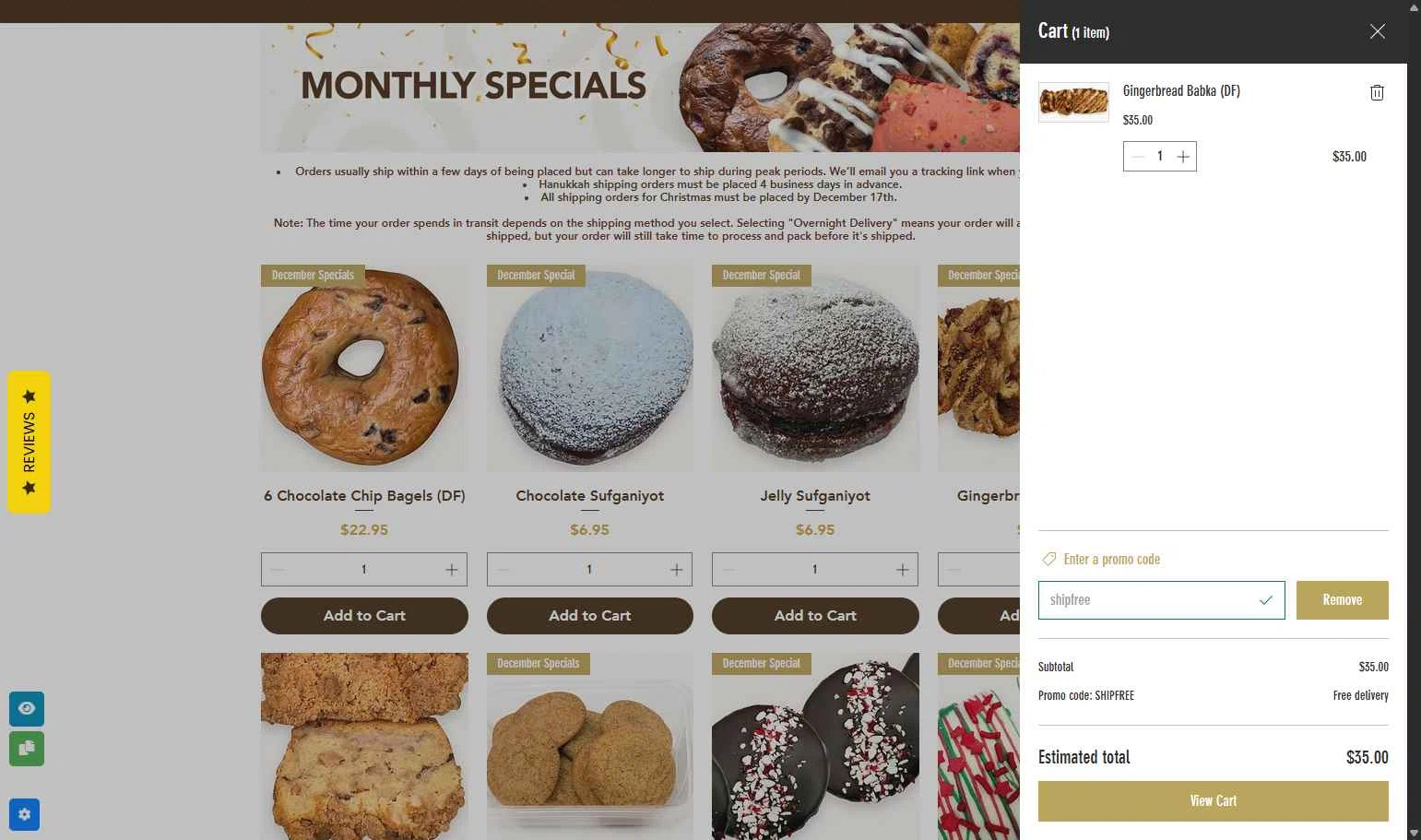 Modern Bread & Bagel checkout page showing Modern Bread & Bagel promo code box | Screenshot taken by SimplyCodes community member on Dec 23, 2025
