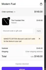 Modern Fuel coupon verification screenshot