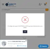 Modernist Pantry coupon verification screenshot