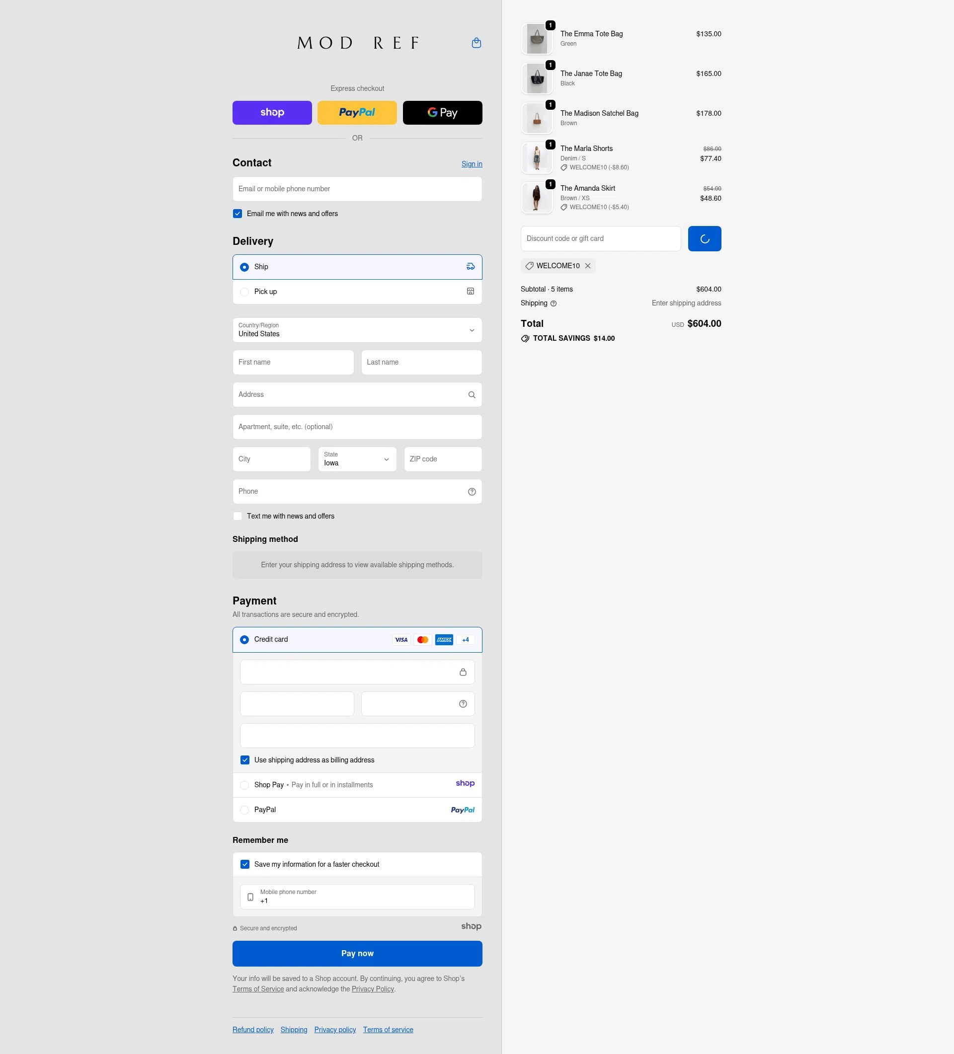 Mod Ref checkout page showing Mod Ref discount code box | Screenshot taken by SimplyCodes community member on Dec 24, 2025