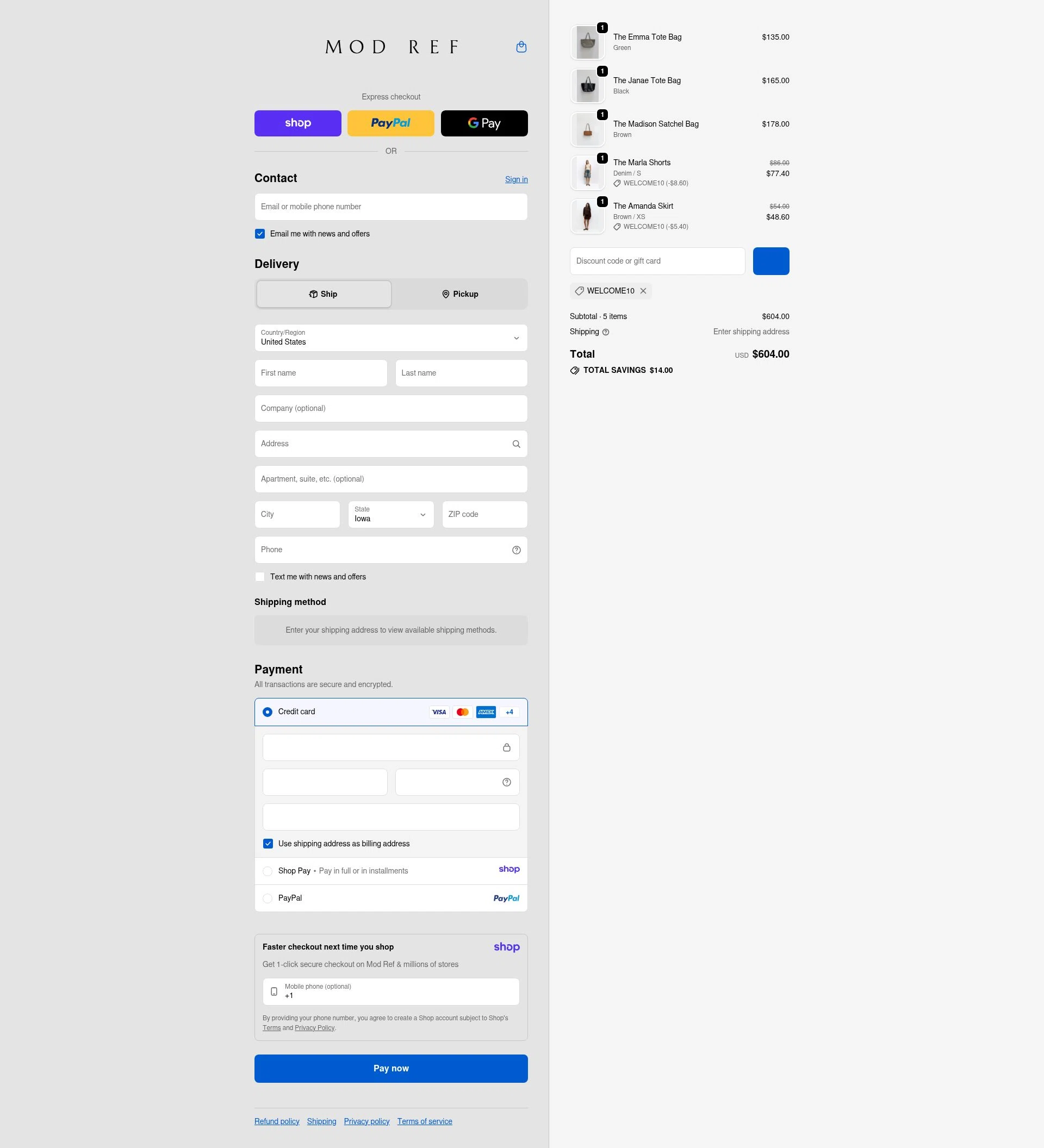 Mod Ref checkout page showing Mod Ref discount code box | Screenshot taken by SimplyCodes community member on Jan 18, 2026