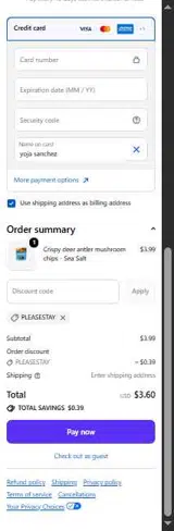 Moku Foods coupon verification screenshot