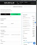 Molecule Sports coupon verification screenshot