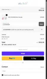LUCKWINNER coupon verification screenshot