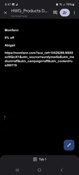 Momfann coupon verification screenshot