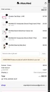 HONEYMMD15 coupon verification screenshot