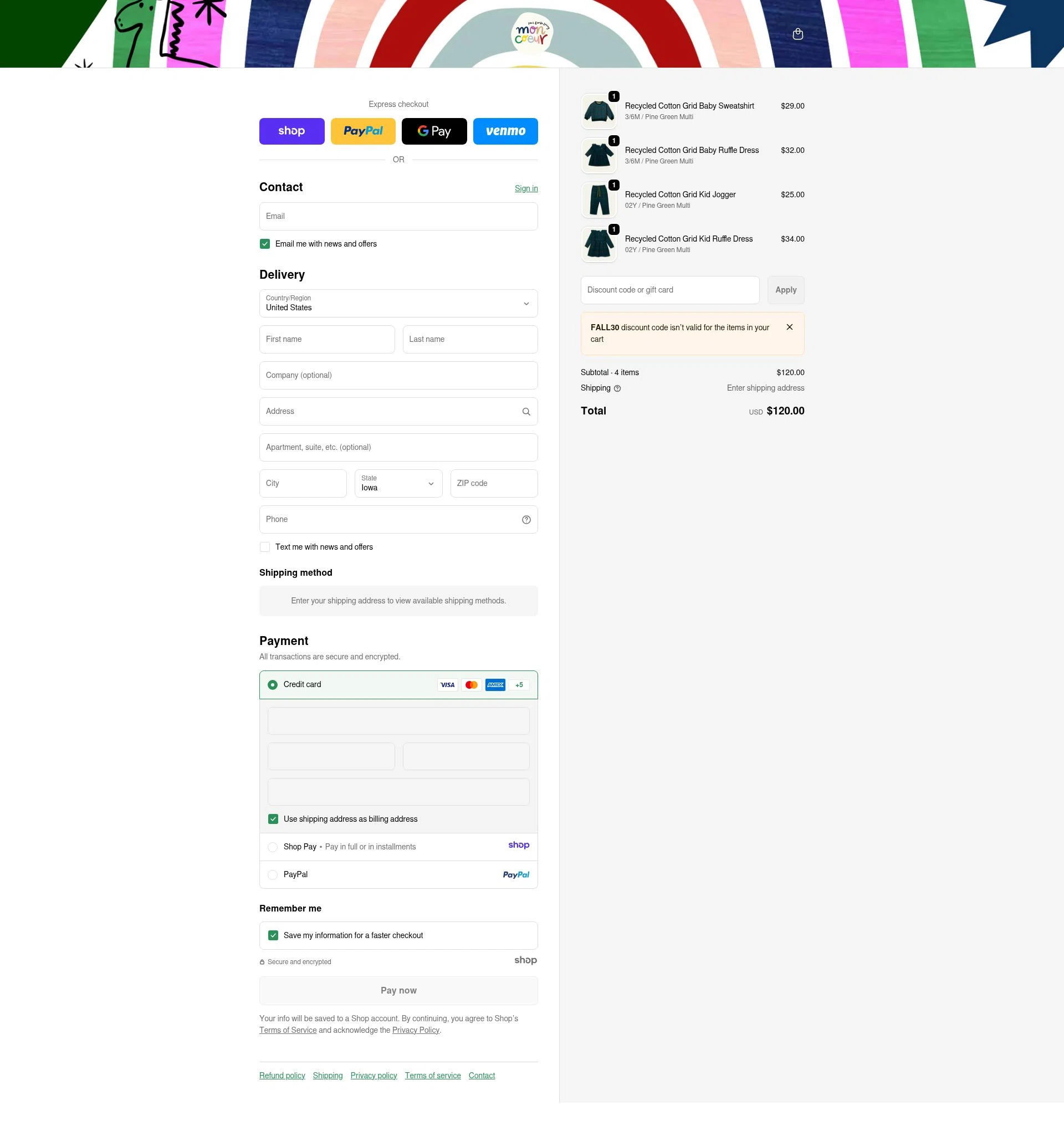 Mon Coeur checkout page showing Mon Coeur promo code box | Screenshot taken by SimplyCodes community member on Dec 29, 2025