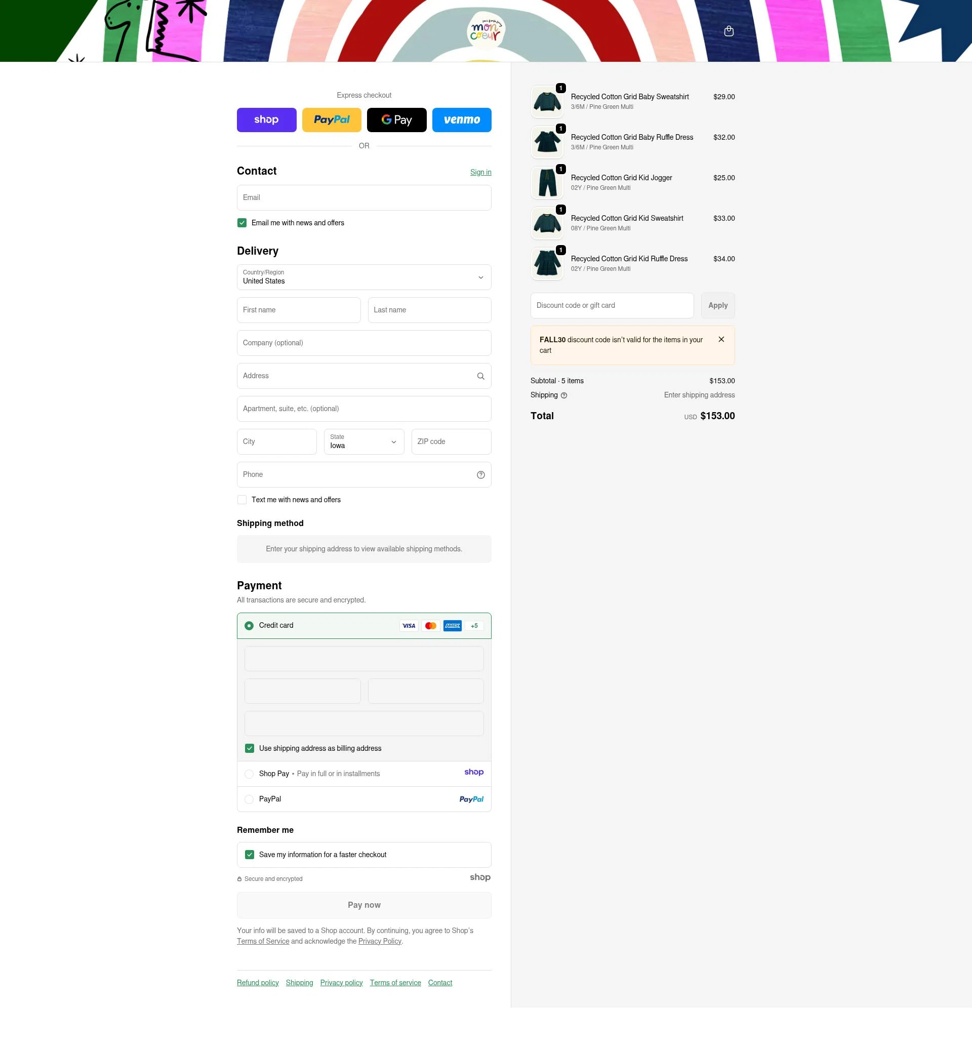 Mon Coeur checkout page showing Mon Coeur promo code box | Screenshot taken by SimplyCodes community member on Dec 24, 2025