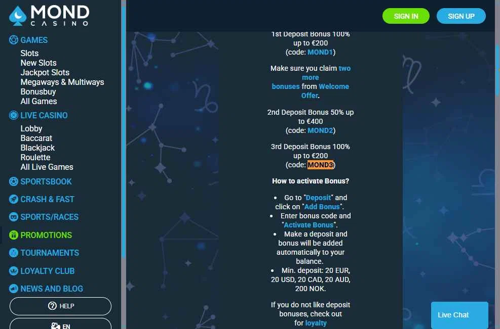 Mond Casino checkout page showing Mond Casino promo code box | Screenshot taken by SimplyCodes community member on May 28, 2025