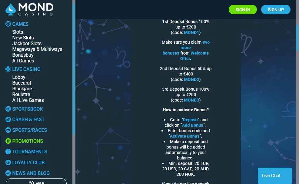 Mond Casino checkout page showing Mond Casino promo code box | Screenshot taken by SimplyCodes community member on Dec 17, 2025