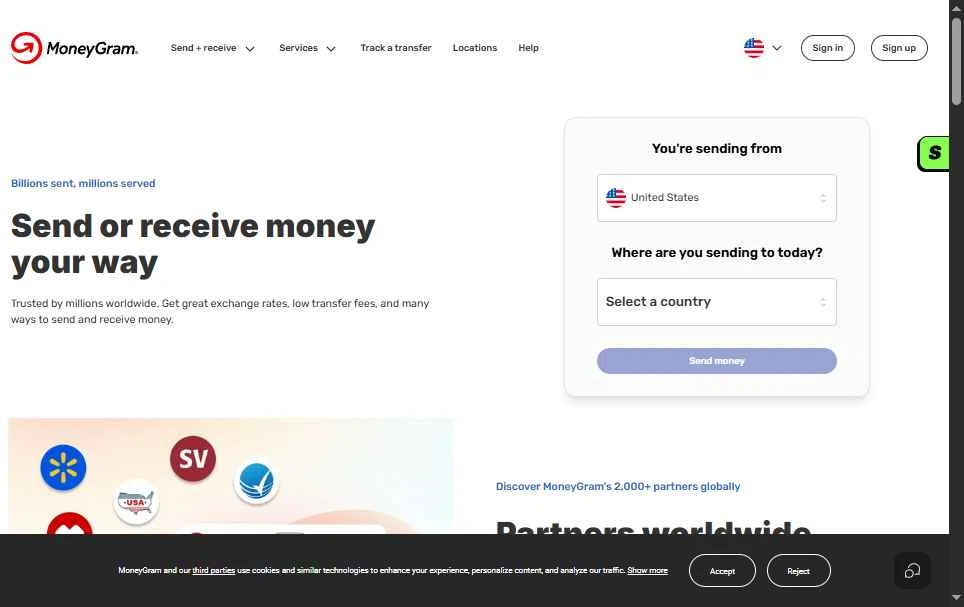 Verification screenshot for $20 Off Select Items (minimum Order $50) at MoneyGram — 2mo ago