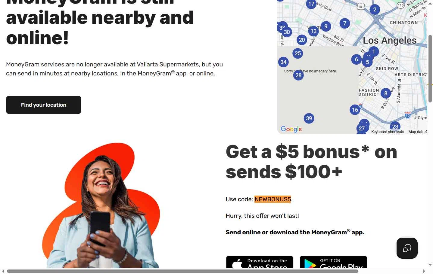 Verification screenshot for Get a $5 Bonus Send Online or Download the Moneygram App (minimum Order $100) (new Customers Only) at MoneyGram - 15d ago