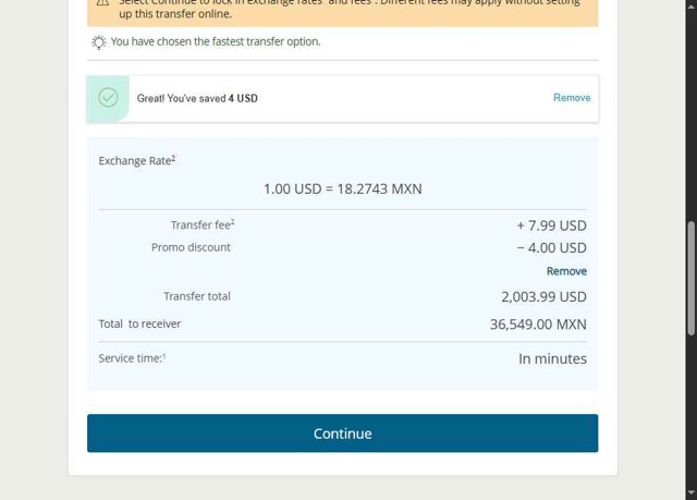 Western Union checkout page showing Western Union promo code box | Screenshot taken by SimplyCodes community member on Aug 21, 2025
