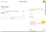 Monkey Pants coupon verification screenshot