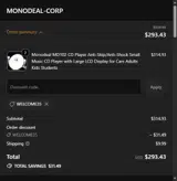 welcome35 coupon verification screenshot