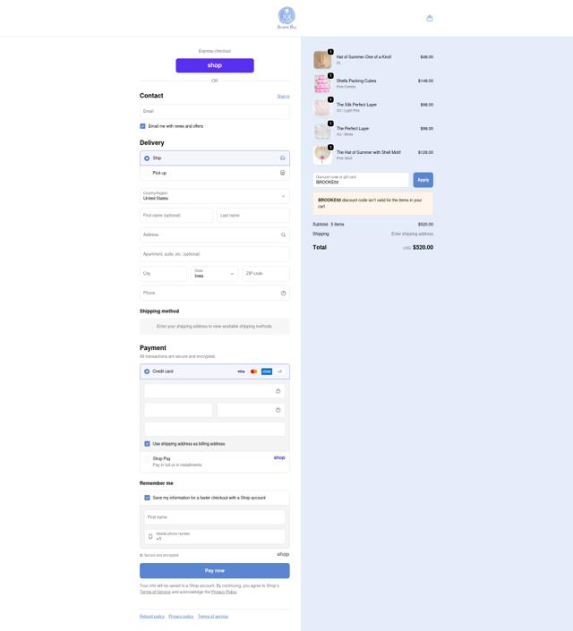 Monogram Mary checkout page showing Monogram Mary promo code box | Screenshot taken by SimplyCodes community member on Sep 20, 2025