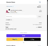 Monsta Chews coupon verification screenshot