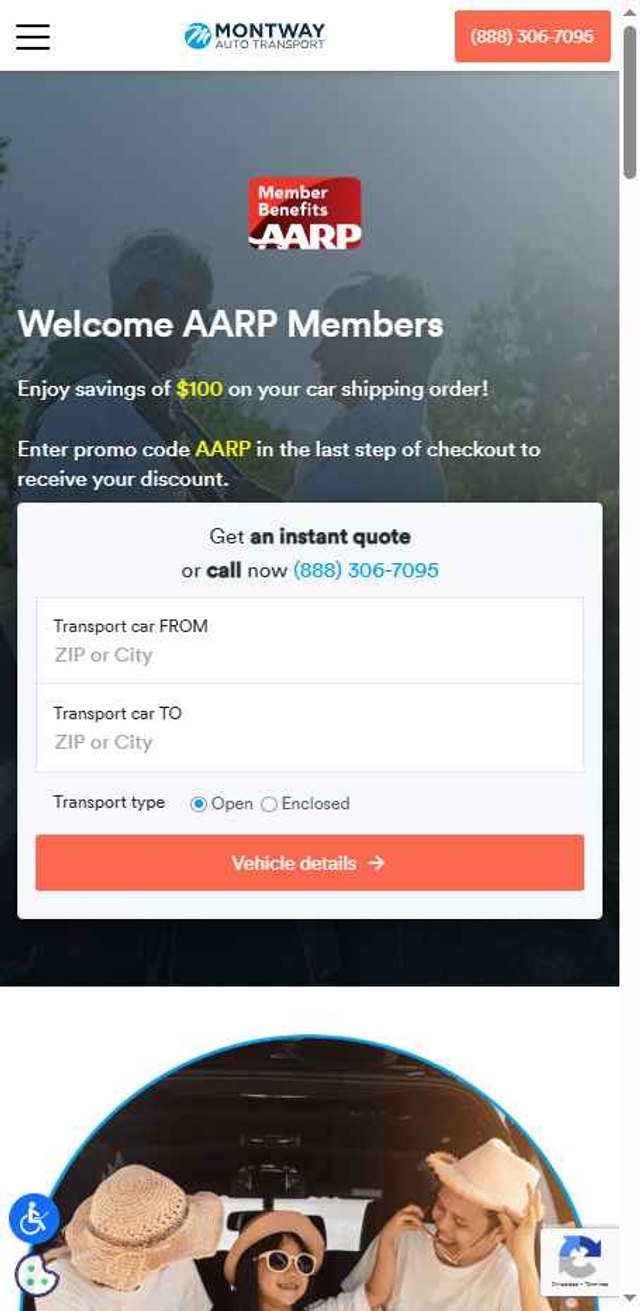 Montway Auto Transport checkout page showing Montway Auto Transport promo code box | Screenshot taken by SimplyCodes community member on Jul 17, 2025
