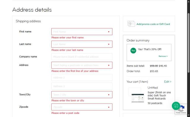 MOO checkout page showing MOO promo code box | Screenshot taken by SimplyCodes community member on Aug 22, 2025