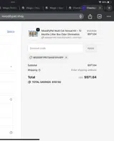 MOODIFYPETSAVE10%OFF coupon verification screenshot