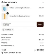 Moonbow Skin coupon verification screenshot