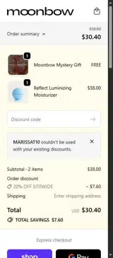 Moonbow Skin coupon verification screenshot