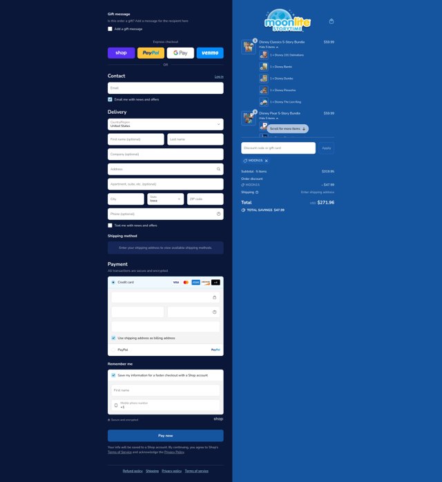 Moonlite checkout page showing Moonlite promo code box | Screenshot taken by SimplyCodes community member on Sep 7, 2025