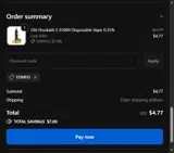 Morevaping coupon verification screenshot