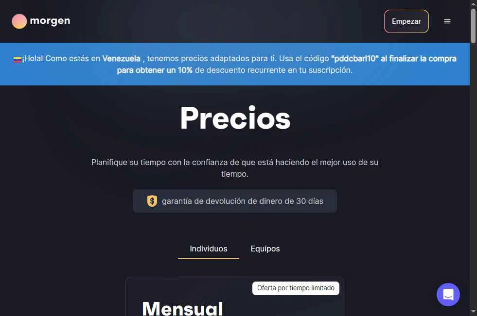 Morgen checkout page showing Morgen discount code box | Screenshot taken by SimplyCodes community member on Sep 15, 2025