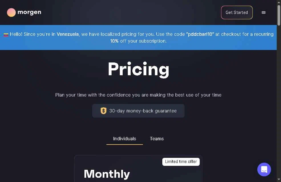 Morgen checkout page showing Morgen discount code box | Screenshot taken by SimplyCodes community member on Aug 17, 2025