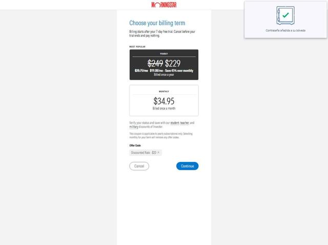 Morningstar checkout page showing Morningstar promo code box | Screenshot taken by SimplyCodes community member on Aug 8, 2025
