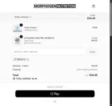 Morphogen Nutrition coupon verification screenshot