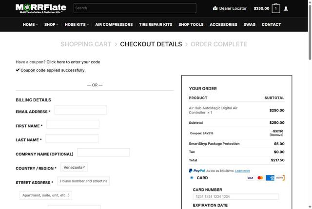 MORRFlate checkout page showing MORRFlate discount code box | Screenshot taken by SimplyCodes community member on Aug 18, 2025